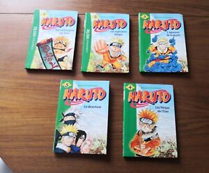 Lot de 5 livres manga Naruto bibliothèque verte N° 1 à 5