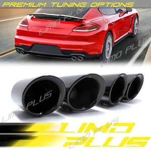 Black Exhaust Tips for Porsche Panamera 970 Base 2010-2013 Muffler Upgrade - Picture 1 of 12