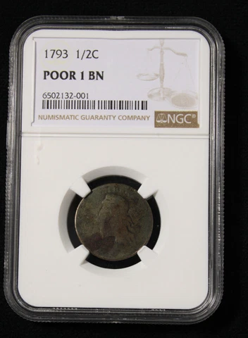 1793 1/2C POOR 1 BN Half Cent Cover