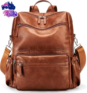 PU Leather Backpack Purse for Women Large Fashion Designer Travel Backpack Ladie - Picture 1 of 12