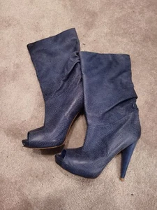 Alexander McQueen Boots Blue Leather EU:37 - Picture 1 of 18