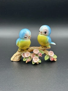 Rama floral rubor dos pájaros azules vintage rara de los años 60 LEFTON NORCREST - JAPÓN - Imagen 1 de 10