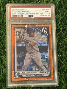 2024 Bowman Chrome Agustin Ramirez #BCP-85 1st Orange Shimmer /25 PSA 9 - Picture 1 of 2