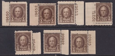 Scott #653 (7), 1/2 Cent  Plate Number Singles, Mint Never / Previously Hinged - Image 1 of 2