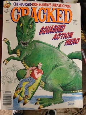 CRACKED Magazine  #283 MAR 1993 Jurassic Park Squashed  Action Hero SCARCE - Image 1 of 4