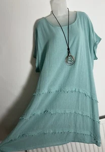 New Cotton Tunic Dress Plus 22 24 26 Made in Italy - Picture 1 of 6
