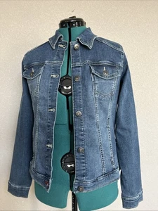 Neu mit Etikett Wrangler Authentic Damen Jeansjacke blau Langarm Kragen Größe M - Bild 1 von 16