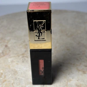 YSL Rouge Pur Couture Vernis a Levres Glossy Stain 7 Corail Aquatique 0.2 fl.oz - Picture 1 of 3