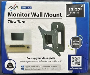 AVF MRL12 Tilt & Turn TV & Monitor Wall Bracket, up to 27" & 10kg - Picture 1 of 3