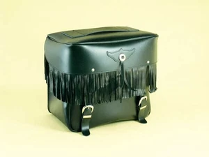 Borsa Spaan in vera pelle 30L con frange per portapacchi moto custom UNIVERSALE - Picture 1 of 1