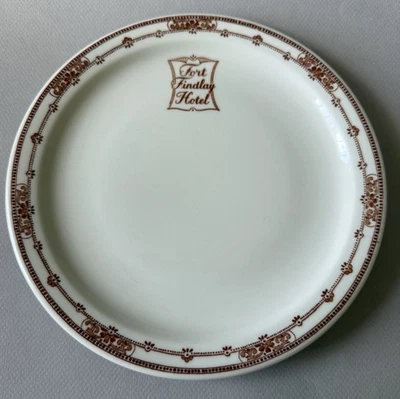 Vintage 1957 FORT FINDLAY HOTEL Ohio 8 1/4 inch Restaurant Plate JACKSON CHINA - Image 1 of 4