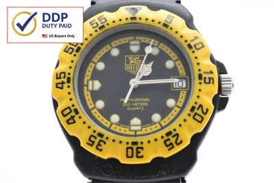 Orologio Uomo Vintage Anni 90 [N MINT] TAG HEUER Formula 1 380.513 Nero Giallo Qz - Immagine 1 di 4
