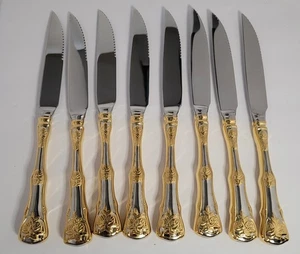 Royal Albert Old Country Roses Edelstahl Goldakzent 8 Steakmesser (9 1/4 Zoll) - Bild 1 von 3