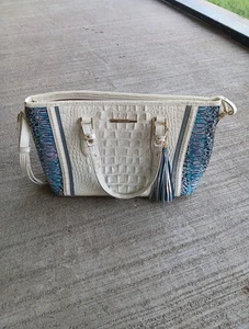 Brahmin SWANSTON MINI DUXBURY Satchel Bag WONDERLAND White Iridescent Blue  - Picture 1 of 15