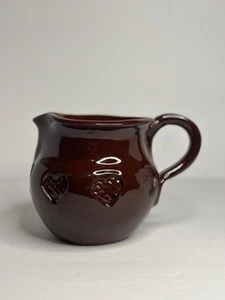 VTG 1986 Ned Foltz Redware Pottery Heart Pitcher Glazed Handmade Signed Ceramic - Picture 1 of 8