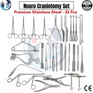 Neuro Craniotomy Instruments Set 32-Piece Comprehensive Neurosurgery Tools - Picture 1 of 7