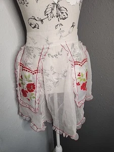 Delantal vintage floral transparente de 2 bolsillos - Imagen 1 de 10