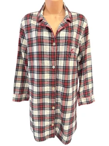 Lauren Ralph Lauren kariertes Schlafhemd Nachthemd L Tartan rot blau grün weiß - Bild 1 von 6