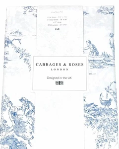 French Blue Country Toile King Baumwolle Perkal Laken Set Kohl & Rosen London - Bild 1 von 6