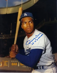 TOMMY DAVIS LOS ANGELES DODGERS 1963 WS CHAMPS   ACTION SIGNED 8x10 - Picture 1 of 1