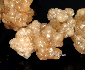 POPCORN HONEY CITRINE NATURAL GEMSTONE RUGGED NUGGET 20X18MM LOOSE BEADS 8inch - Picture 1 of 1