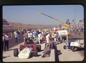Dickson #21 / Mosley #9 - 1970 USAC California 500 @ OMS - Vintage Race Slide - Picture 1 of 3