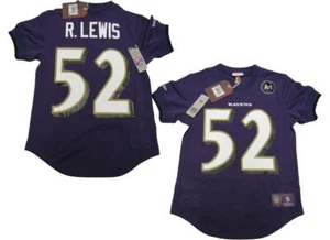 Ray Lewis #52 Baltimore Ravens Mens XS-S-2XL Mitchell & Ness Purple Jersey $110 - Picture 1 of 10