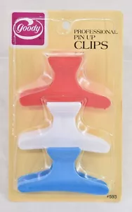 Vintage Goody Pin Up Clips #593 rot weiß blau 80er Jahre Haarzubehör neu - Bild 1 von 2