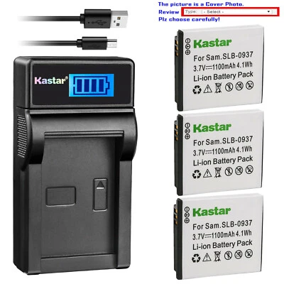 Carregador USB Kastar bateria LCD para SLB-0937 Samsung Digimax L730, Digimax L735 - Imagem 1 de 4