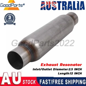 2.5" INCH Exhaust Hotdog Resonator Muffler Glass Pack 12" Long High Flow NEW - Picture 1 of 8