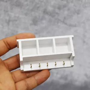 Mensola da parete in miniatura 1:12 con ganci mobili casa delle bambole cucina legno - Foto 1 di 5