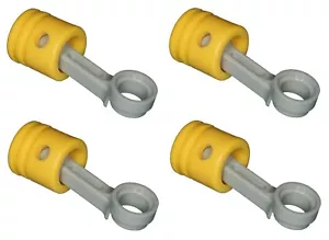 Missing Lego Brick 2851 & 2852 Yellow & MdStone x 4 Technic Engine Piston & Con - Picture 1 of 2