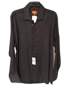 Tallia Orange Brand Purple/Green Pattern Button Down Shirt Size XL/TG 17.5  NWT - Picture 1 of 7