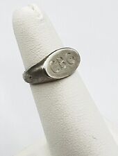 Sterling Silver Monogram Pinky Ring Size 4 3/4