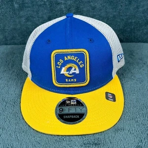 New Era 9Fifty Los Angeles Rams Trucker Snapback Adjustable Blue Hat - Picture 1 of 4