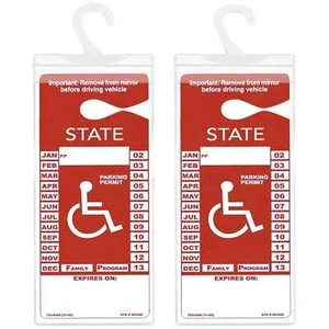 2-Pack Handicap Parking Permit Holder Placard Protector Hanger Sleeve Card - Picture 1 of 5
