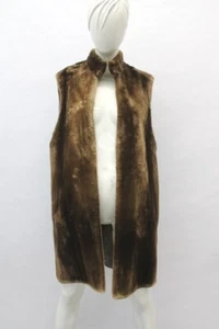 AUSGEZEICHNETE BRAUNE GESCHORENE ARKTISCHE BIBERFELL WESTE DAMEN WOMAN GRÖSSE 4 SMALL - Bild 1 von 3