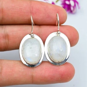 Moonstone Gemstone Handmade 925 Sterling Silver Jewelry Earring gift For Women - Picture 1 of 5