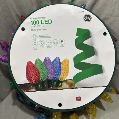100-Count Multicolor LED Diamond-Cut C9 Christmas Lights with Green Wire, 66’ - Image 1 of 4
