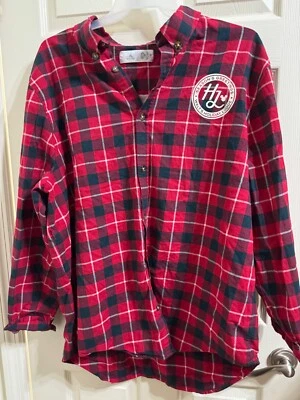 Disney parks plaid Christmas shirt xxl pre owned - Image 1 of 4