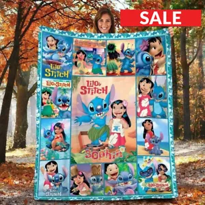 Personalized Stitch Fleece Blanket, Disney Stitch Blanket, Cute Stitch Gifts - Picture 1 of 3