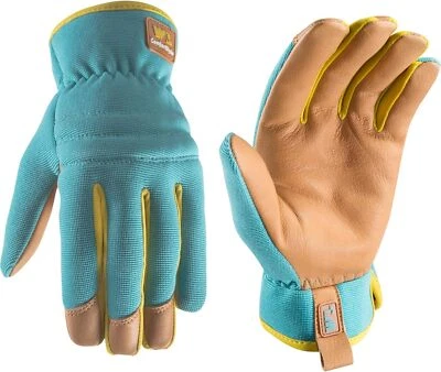 Wells Lamont Women SlipOn Stretch ComfortHyde Leather Palm Work Gardening Gloves
