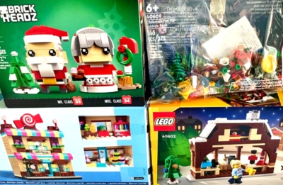 LEGO Navidad LOTE 4 juegos Mr/Mrs Claus 40274 CandyStore 40692 WinterMarket 40602 MÁS Foto 1 de 4