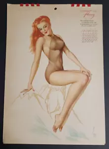 1946 Esquire Alberto Vargas Pinup Calendar Missing January and July - Picture 1 of 21