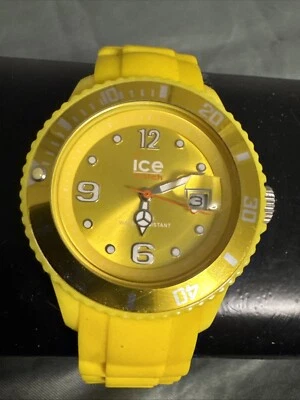 Ice Watch Yellow Quartz Wristwatch Rubber Strap Stainless Steel Water Resist - Image 1 of 4