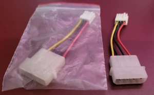 4-pin Molex Male (LP4) to 4-pin Floppy FDD Female (SP4) Power Adapter Cable - Photo 1/2