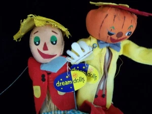 RARE Vintage Pumpkin Man Scarecrow pre 1970 Dream Dolls R. Dankin w/Tags As-Is - Bild 1 von 11