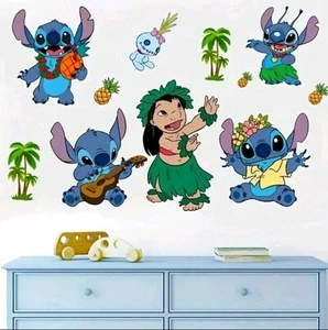 Disney Lilo & Stitch Kids Boys Girls Nursery Wall Stickers Bedroom Vinyl Decals - Picture 1 of 3