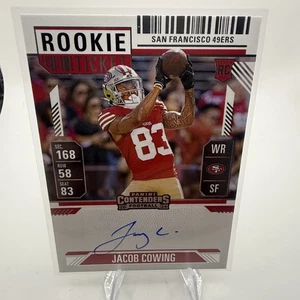 2024 Contenders Jacob Cowing Rookie Ticket Stub Die Cut ON CARD Auto 49ers 44/83 - Picture 1 of 2