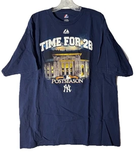 Camiseta Majestic New York Yankees Postemporada “Time for 28” XL Azul Marino Excelente - Imagen 1 de 5